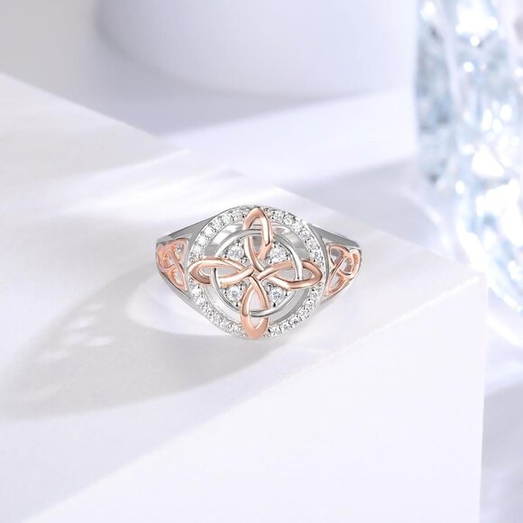 Sterling Silver Celtic Witches Knot Ring 8 Hypoallergenic Gift for Women - Picture 2 of 6